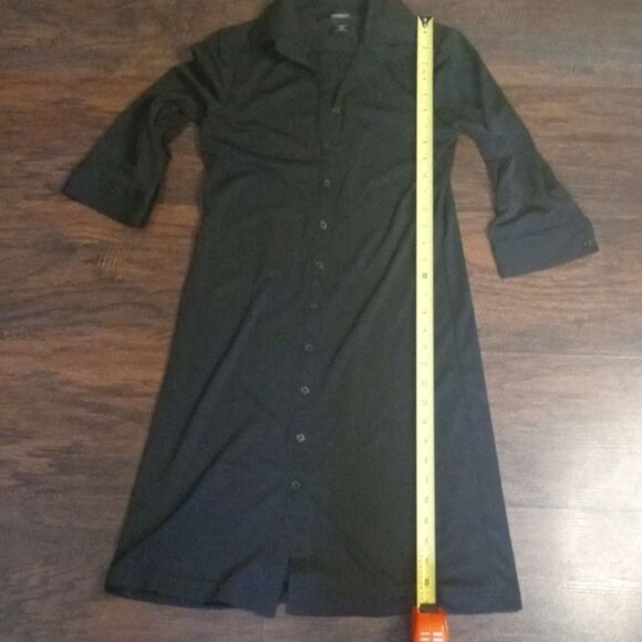 Black polyester midi dress size 1/2 - Picture 4 of 6